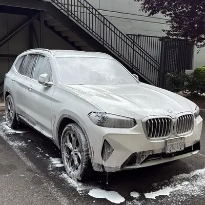 BMW X3 snow foam cannon wash