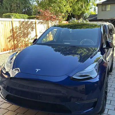 Tesla Model Y metallic blue ceramic gloss