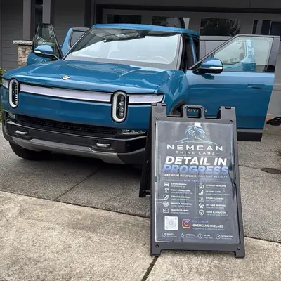 Rivian R1T mobile detailing setup